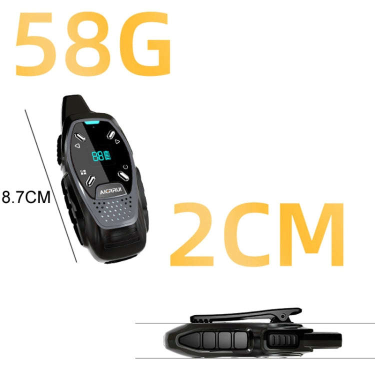 LED Display USB Charging Wireless Handheld Small Mini Walkie Talkie(Blue)
