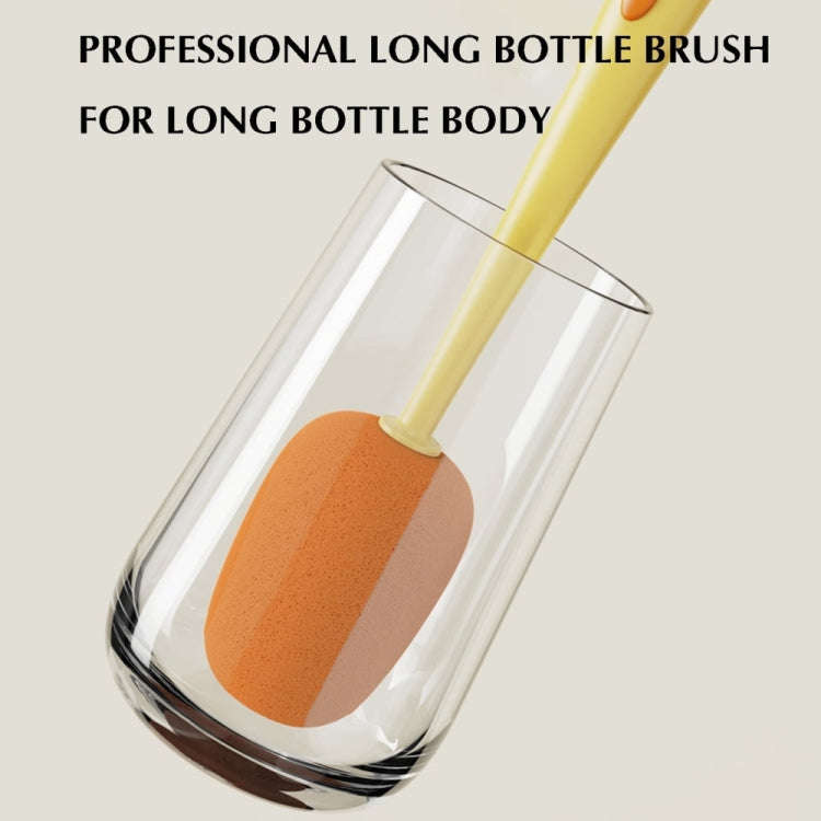 Long Handle Household Multifunctional Cup Washing Brush Carrot Shape 3 In 1 Cleaning Brush(Green)