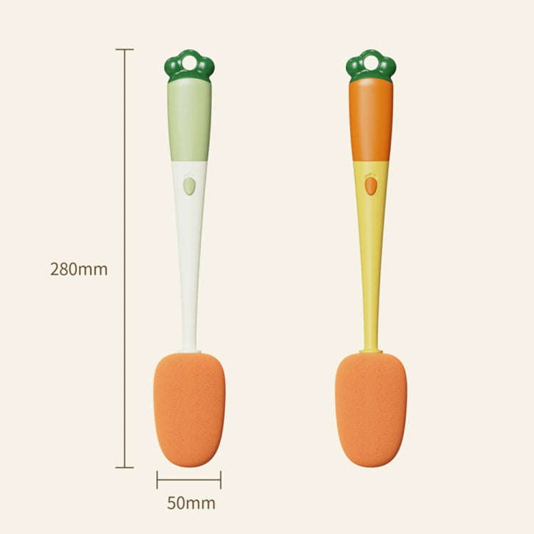 Long Handle Household Multifunctional Cup Washing Brush Carrot Shape 3 In 1 Cleaning Brush(Yellow)