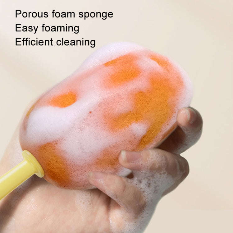 Long Handle Household Multifunctional Cup Washing Brush Carrot Shape 3 In 1 Cleaning Brush(Yellow)