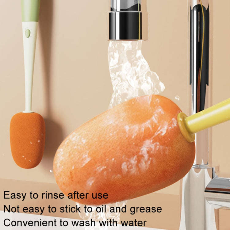 Long Handle Household Multifunctional Cup Washing Brush Carrot Shape 3 In 1 Cleaning Brush(Green)