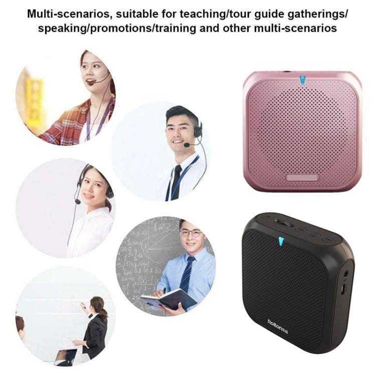 Rolton K400 Mini Audio Speaker Megaphone Voice Amplifier  Support FM Radio TF MP3(Rose Gold)