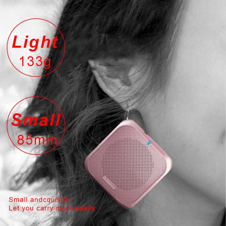 Rolton K400 Mini Audio Speaker Megaphone Voice Amplifier  Support FM Radio TF MP3(Rose Gold)