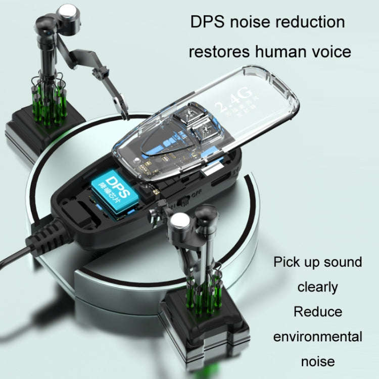 2.4G Bluetooth Wireless Lavalier Noise Canceling Live Microphone(Black)