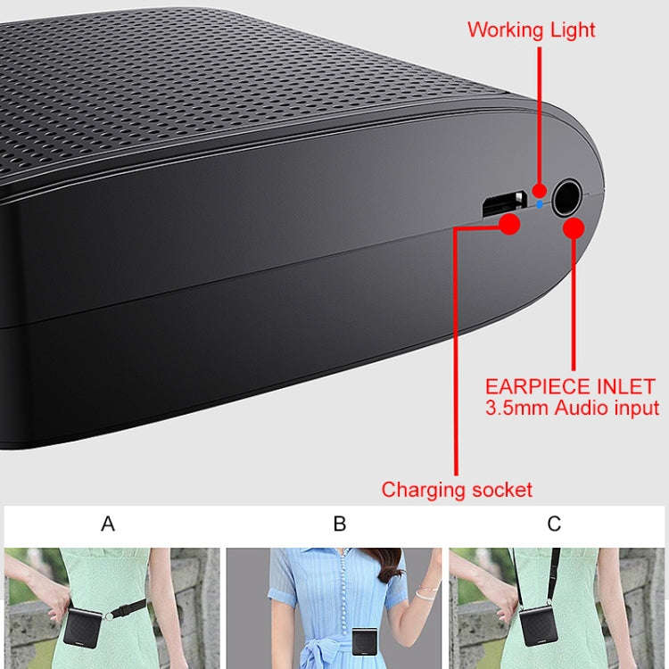 Rolton K10 Mini Audio Speaker Megaphone Voice Amplifier Do Not Support TF Card/U Disk(Black)