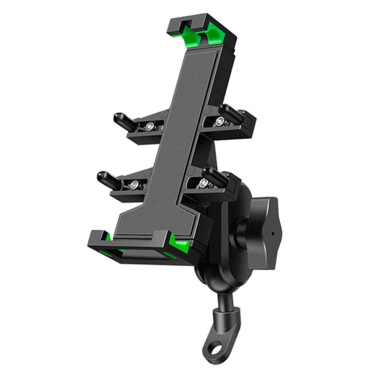 A02 Motorcycle Mobile Phone Navigation Bracket Car Riding Anti-shock Aluminum Alloy Rack(Rearview...