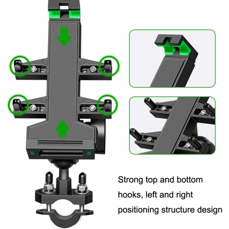 A02 Motorcycle Mobile Phone Navigation Bracket Car Riding Anti-shock Aluminum Alloy Rack(M10 Ball...