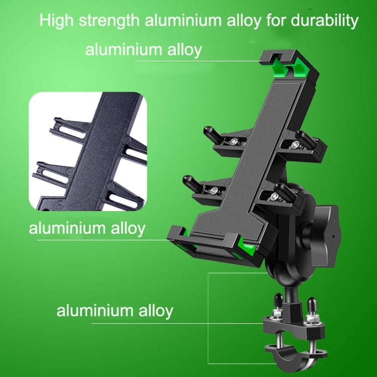 A02 Motorcycle Mobile Phone Navigation Bracket Car Riding Anti-shock Aluminum Alloy Rack(Rearview...