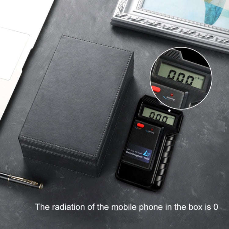 Crazy Horse Pattern Mobile Phone Radiation Protection RFID Signal Shielding Box(Dark Gray)