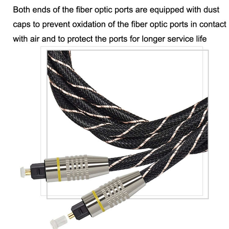 EMK HB/A6.0 SPDIF Interface Digital High-Definition Audio Optical Fiber Cable, Length: 3m(Black W...