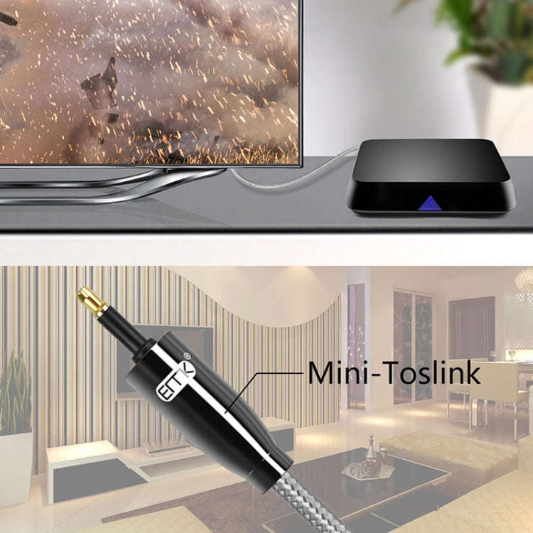 EMK QH4.0 Mini Toslink 3.5mm Interface SPDIF Audio Fiber Optical, Length: 2m(Black)