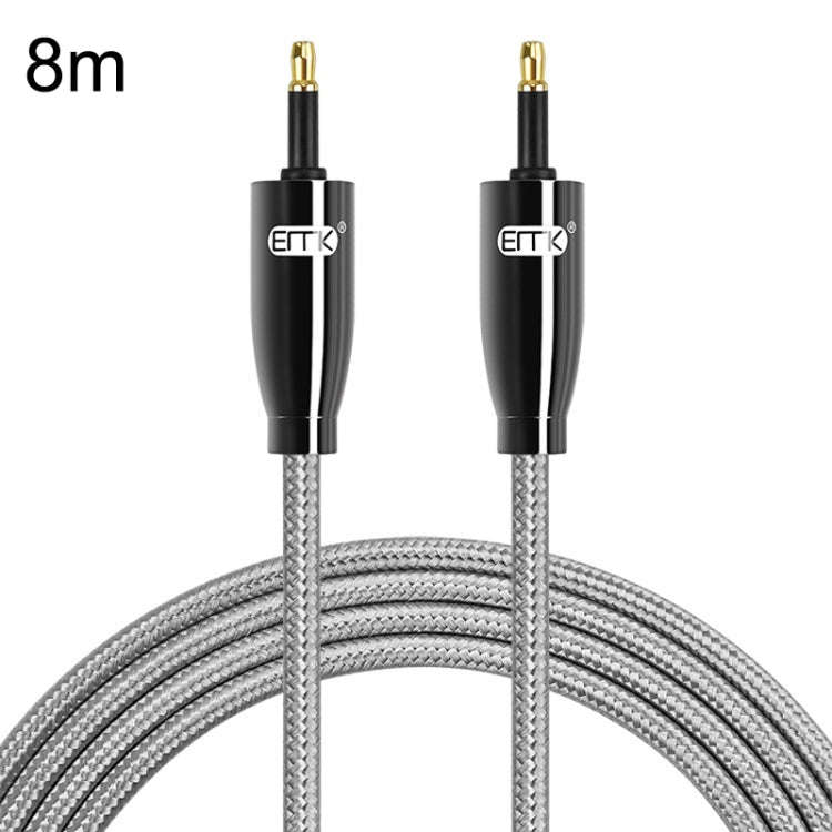 EMK QH4.0 Mini Toslink 3.5mm Interface SPDIF Audio Fiber Optical, Length: 8m(Black)