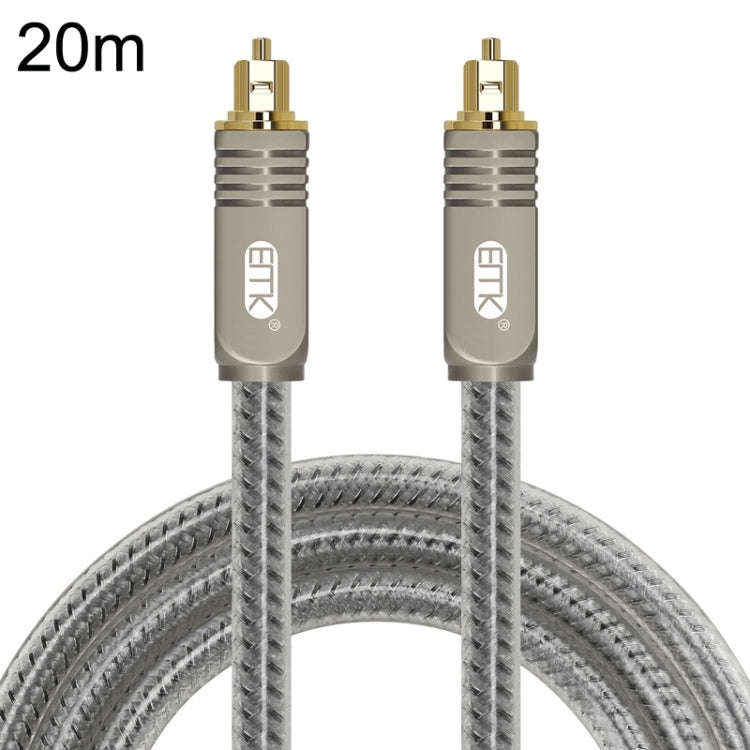 EMK YL/B Audio Digital Optical Fiber Cable Square To Square Audio Connection Cable, Length: 20m(T...