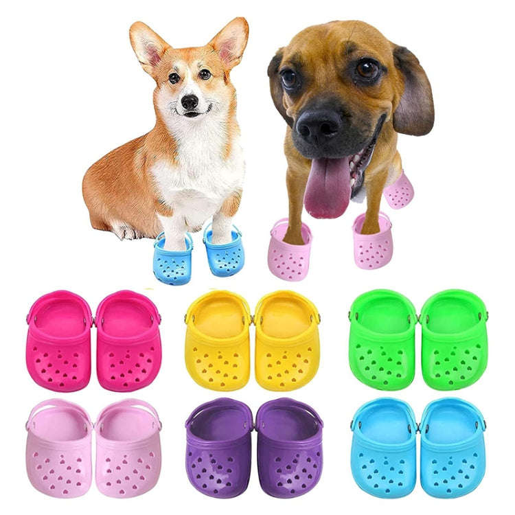 PETS119 2pcs Pet Cave Shoes Dog Slippers Beach Shoes(Blue)