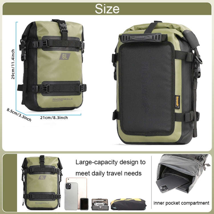 Rhinowalk MT2206 6L Waterproof Motorcycle Bumper Bag Outdoor Riding Bag(Green)
