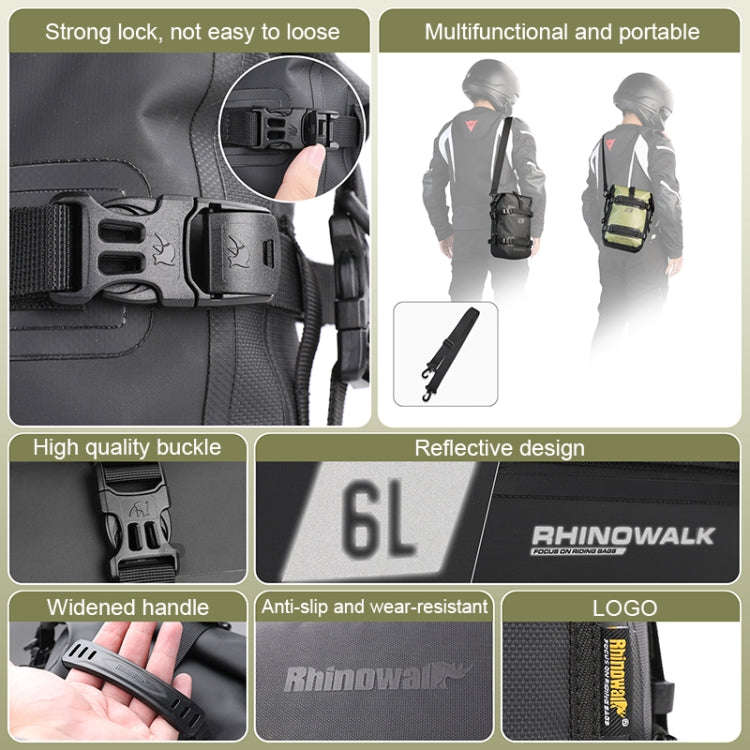 Rhinowalk MT2206 6L Waterproof Motorcycle Bumper Bag Outdoor Riding Bag(Green)