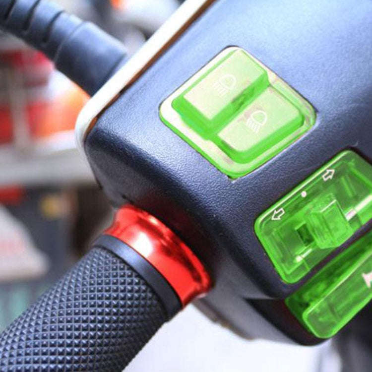 Motorcycle Headlight Horn Steering Switch Accessories(5 in 1 Green)