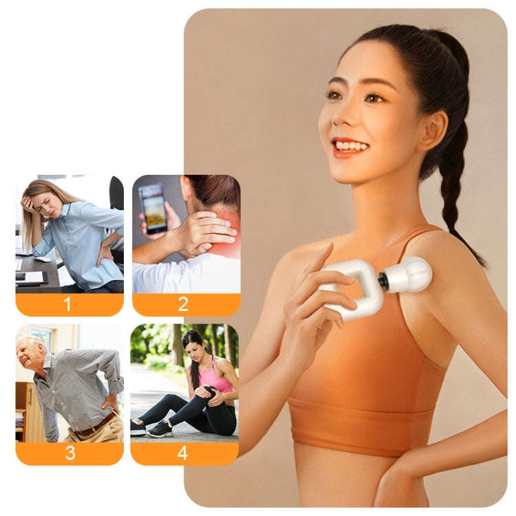 TS201 Square Muscle Relaxation Wireless Fascia Gun Mini Adjustable Portable Massager(White)