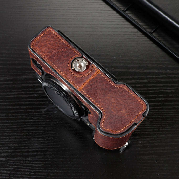 For FUJIFILM X-T5 Camera Cowhide Bag Anti-scratch Protective Case Base Cover(Brown)