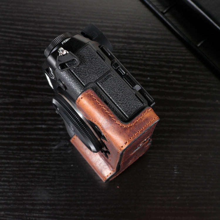 For FUJIFILM X-T5 Camera Cowhide Bag Anti-scratch Protective Case Base Cover(Brown)