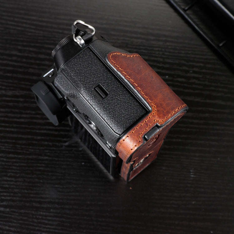 For FUJIFILM X-T5 Camera Cowhide Bag Anti-scratch Protective Case Base Cover(Brown)