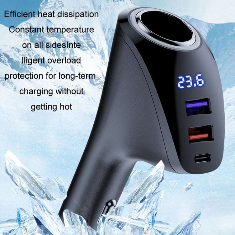 Car Charger Multifunctional Digital Display QC Charging Cigarette Lighter Adapter, Model: CCA Dua...