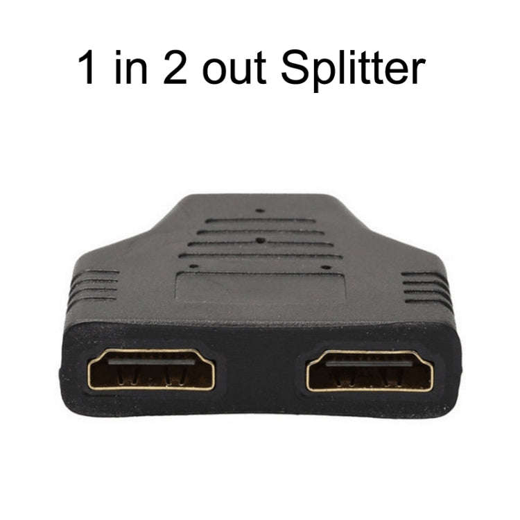 5pcs HDMI Male To 2 HDMI Female Adapter HD Computer Conversion Transformation Plug(Black)