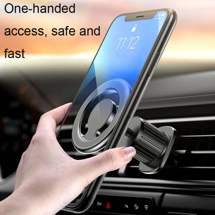 D19 Car Magnetic Mobile Phone Holder Rotatable Metal Navigation Bracket, Spec: Extended (Black)