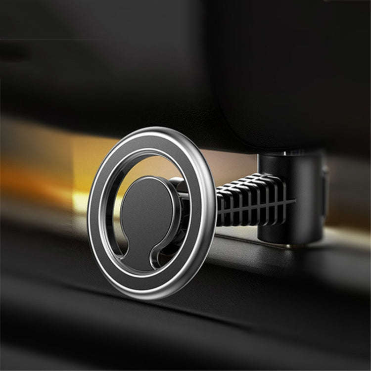 D19 Car Magnetic Mobile Phone Holder Rotatable Metal Navigation Bracket, Spec: Seat (Silver)
