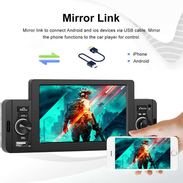 A3107 5 inches Car MP5 Wired CarPlay Universal Bluetooth Player With Microphone, Style: Standard+...