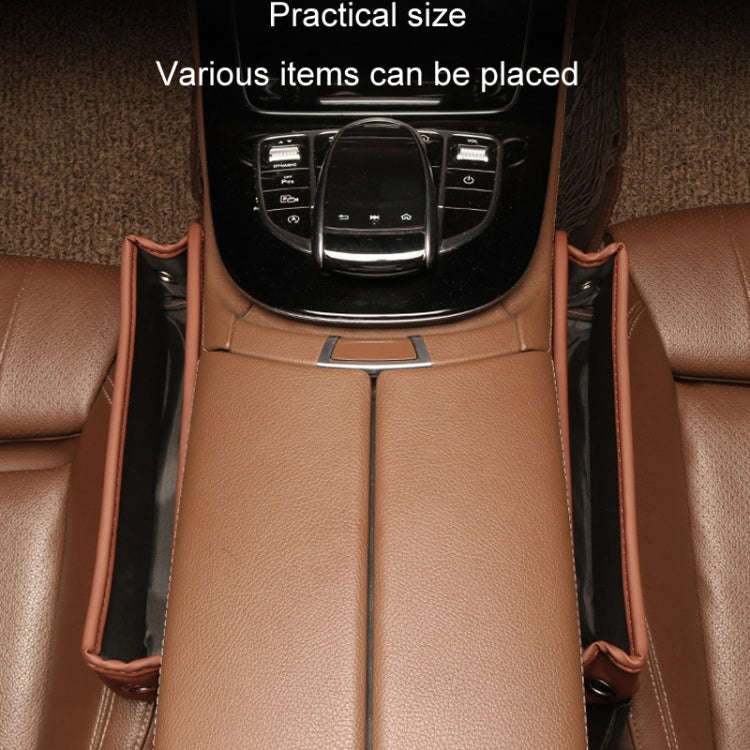 Multifunctional Car Seat Crevice Storage Box, Pattern: No Logo(Mocha brown)