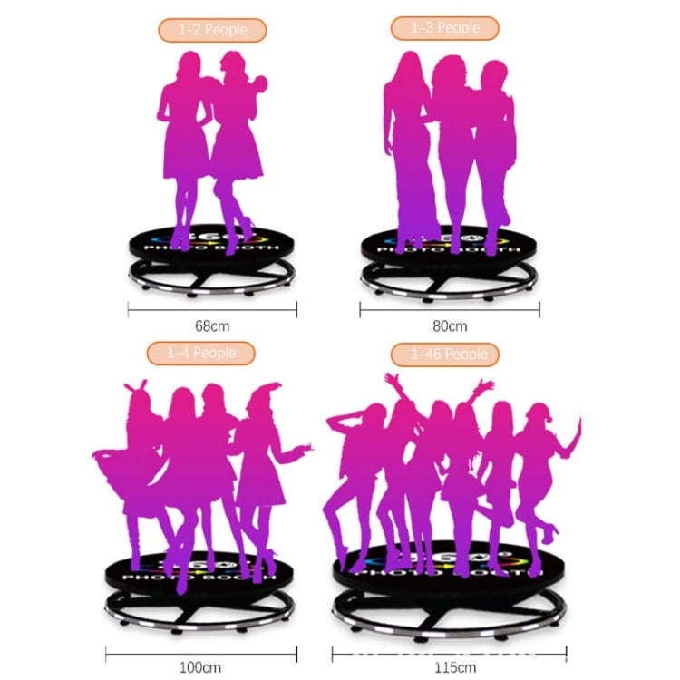 68cm RGB Fill Light Photo Booth Turning Led Camera Photo Spin Stand With Flight Case