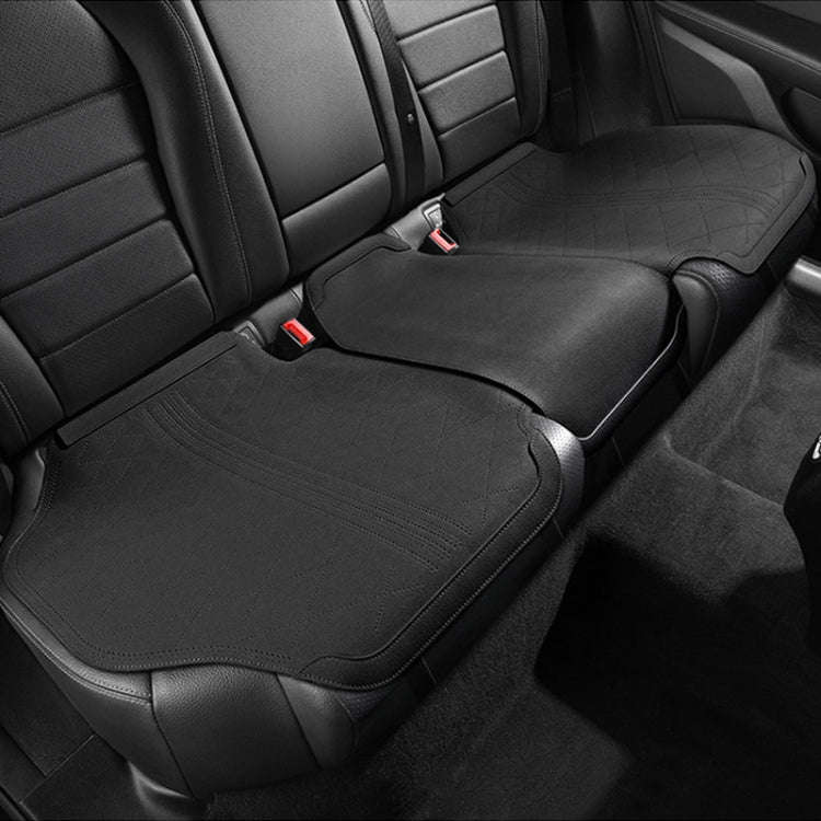 Flip-fur Car Cushion Breathable Ventilation Cushion for Four Seasons, Style: Long Rear Cushion(Bl...