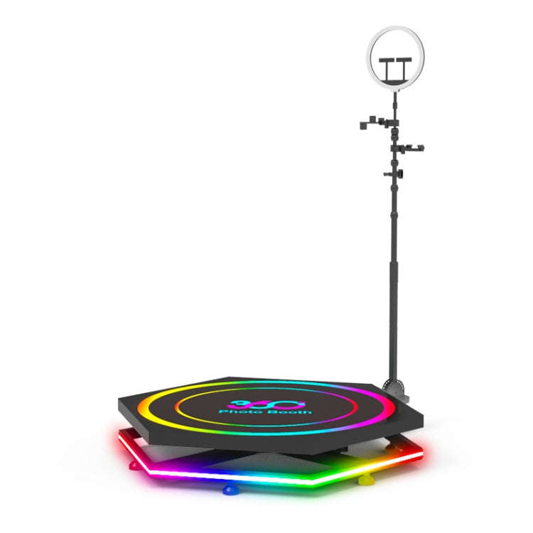 100cm Hexagonal 360 Photo Booth Electric Rotating Small Stage For Parties and Weddings