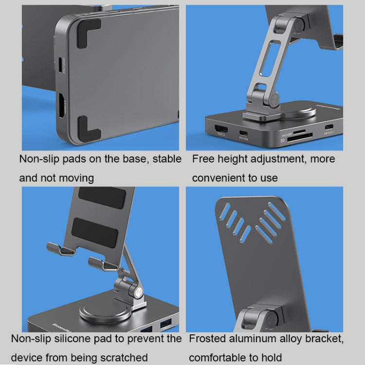 Blueendless 4K HD 60Hz Type-C/USB-C Expansion Dock Mobile Phone Tablet Holder , Spec: 10 in 1