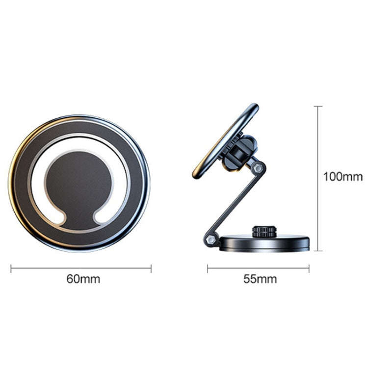D27 Car Magnetic Telescopic Folding Navigation Mobile Phone Holder(Silver)