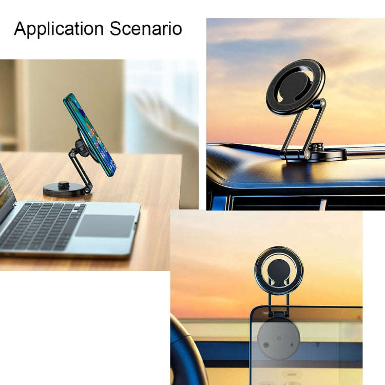 D27 Car Magnetic Telescopic Folding Navigation Mobile Phone Holder(Silver)