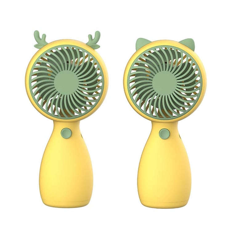 2pcs MLS6035 USB Mini Charging With Lanyard Small Fan, Style Random Delivery(Yellow)
