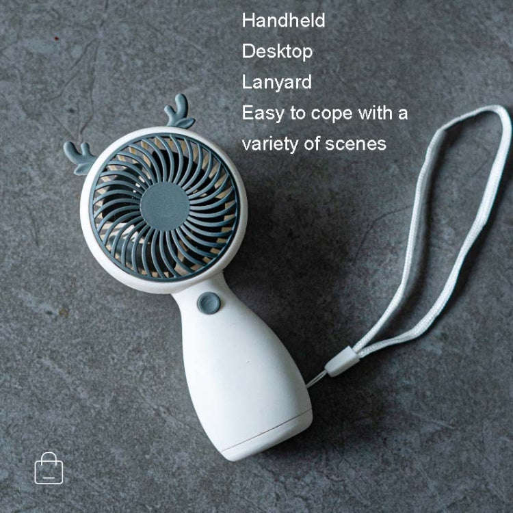 2pcs MLS6035 USB Mini Charging With Lanyard Small Fan, Style Random Delivery(White)
