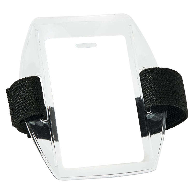 PVC Soft Plastic Card Holder Polyester Reflective Wristband Badge Card Holder Arm Adjustable ID B...