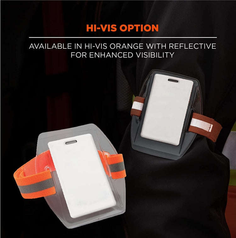 PVC Soft Plastic Card Holder Polyester Reflective Wristband Badge Card Holder Arm Adjustable ID B...