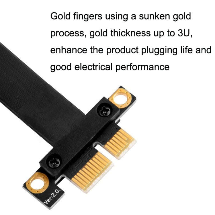 PCI-E 3.0 1X 90 Degrees Graphics Card / Wireless Network Card Extension Cable, Cable Length: 30cm