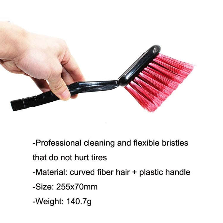 W-0272 Multifunctional Long Hair Cleaning Soft Car Tire Brush(Red)