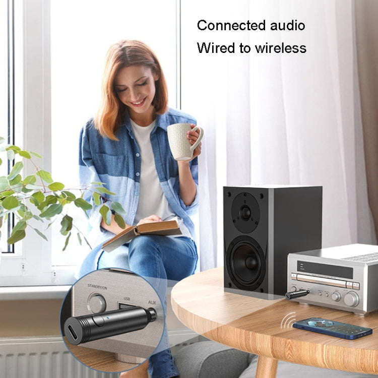 M416 Car Bluetooth Receiver Player Audio Receiver Adapter AUX Converter(Silver)