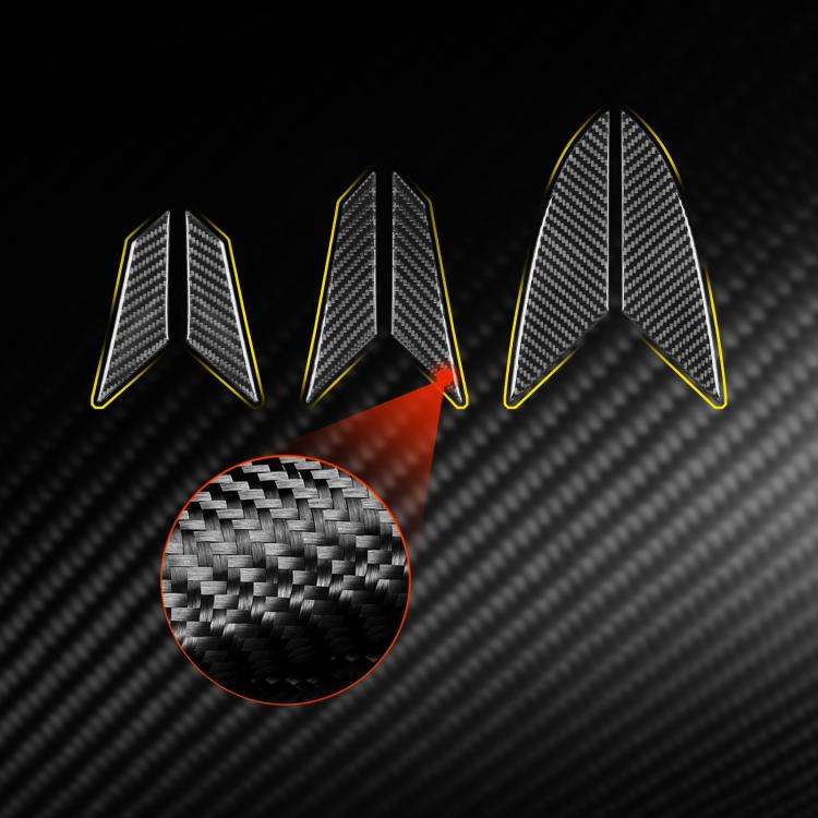 For Chevrolet Corvette C8 6pcs /Set Engine Side Air Vent Stickers(Black)