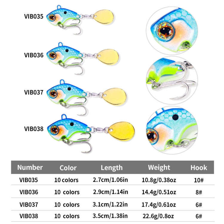 HENGJIA VIB035 Small Whirlwind Sequins Fake Bait Sinking Water VIB Lure, Size: 13g(6)