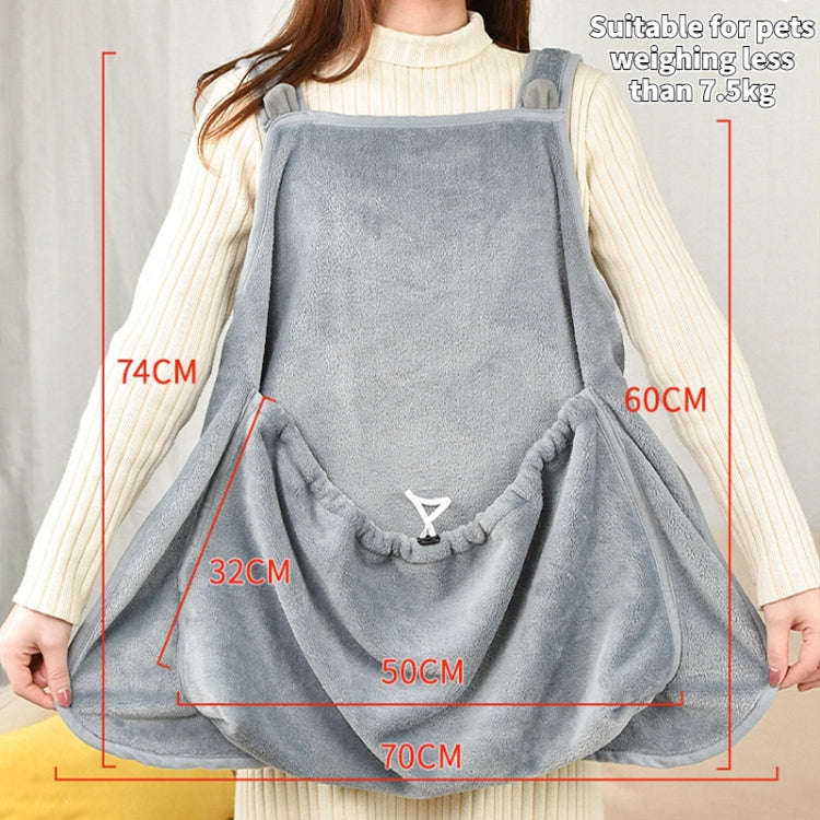 Cat Hug Apron Fleece Carriers Bags Anti-sticky Fur Hold Cats Pocket(Gray)