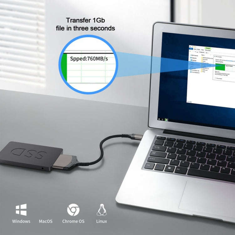 Aluminum Easy Drive Line USB3.0 To SATA Hard Disk Data Cable Supports 2.5 Inch SATA 22P, Length: ...