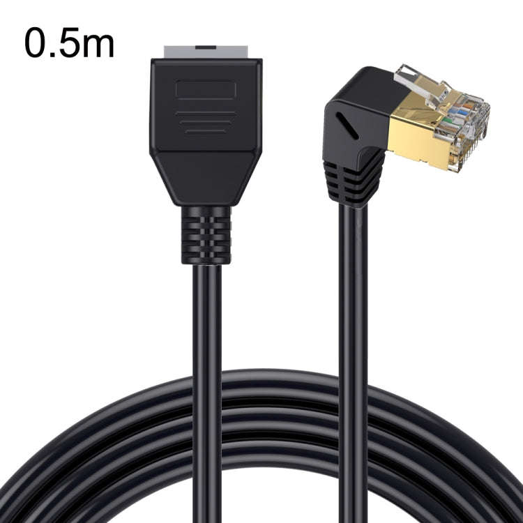 Up Bend 0.5m Cat 8 10G Transmission RJ45 Male To Female Computer Network Cable Extension Cable(Bl...