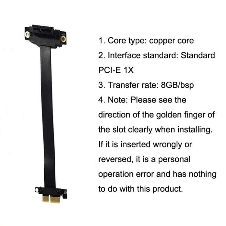 PCI-E 3.0 1X 180-degree Graphics Card Wireless Network Card Adapter Block Extension Cable, Length...
